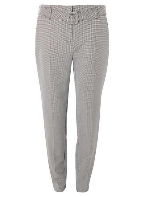 **Tall Grey Monochrome Dogstooth Tapered Trousers